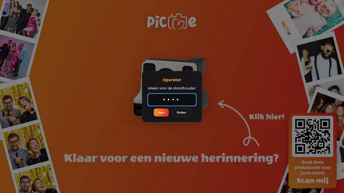 Tandwiel met het venster om je code in te geven