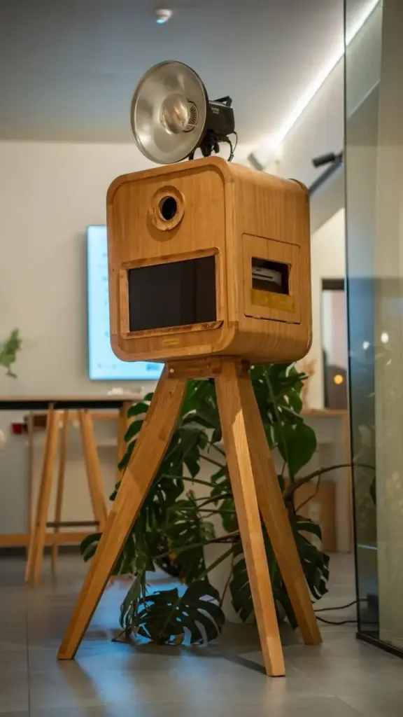 De MemoryCabin, onze houten photobooth met flitser